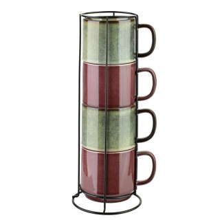 EVIE Komplet 4 kubków na stojaku 400ml