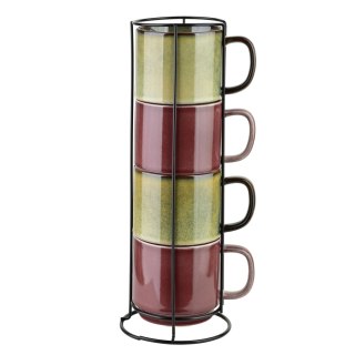 EVIE Komplet 4 kubków na stojaku 400ml
