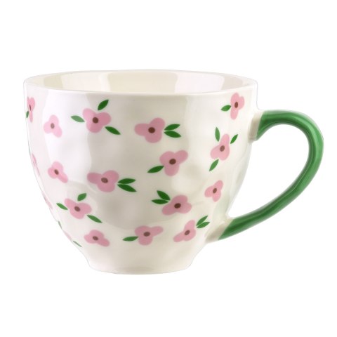 FLORELLA Kubek 400ml 11x15x9cm różowe kwiatki