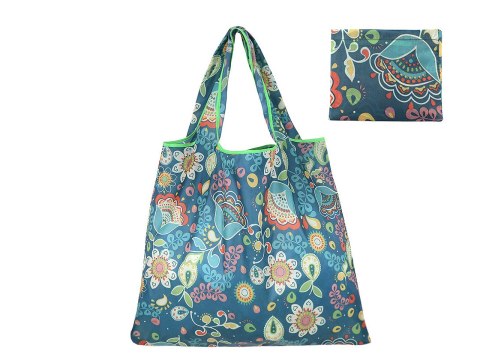 Torba na ramię, składana - kwiaty