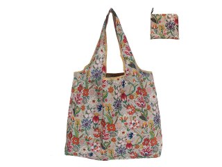 Torba na ramię, składana - kwiaty