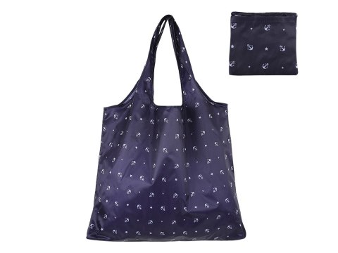Torba na ramię, składana - wzór marynistyczny