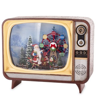 Dekoracja Mikołaj W Telewizorze Z Pozytywką Led