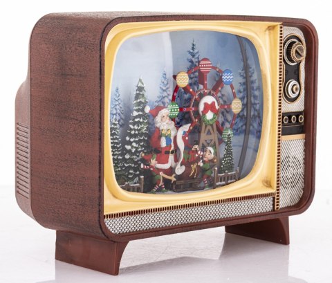 Dekoracja Mikołaj W Telewizorze Z Pozytywką Led