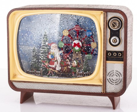 Dekoracja Mikołaj W Telewizorze Z Pozytywką Led