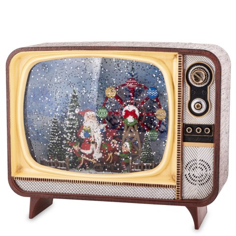 Dekoracja Mikołaj W Telewizorze Z Pozytywką Led