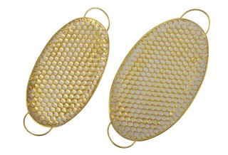 HEXAGONE GLOW Komplet 2 tac dekoracyjnych owalne 51x30x3/45x24x3cm