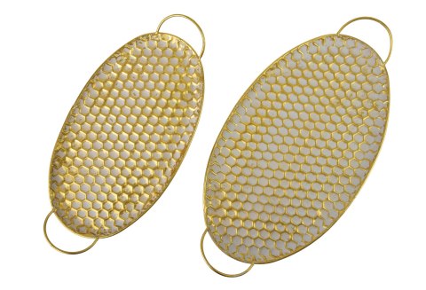 HEXAGONE GLOW Komplet 2 tac dekoracyjnych owalne 51x30x3/45x24x3cm