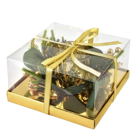 SANTA LILA Świecznik ozdobny 7x8cm z dekoracją wkład Led