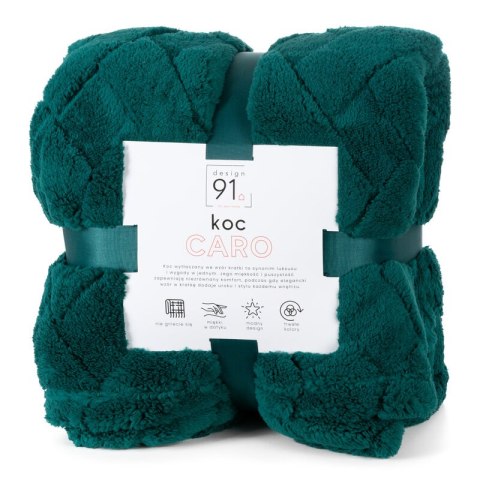 KOC D91 CARO 200 X 220 CM CIEMNOZIELONY