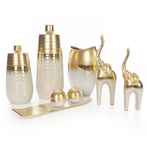 WAZON DEKORACYJNY MAX 18 X 10 X 21 CM KREMOWY