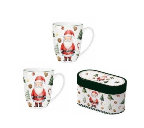 Pl 2 Kubki Classic Santa Claus