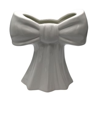 WAZON CERAMICZNY KOKARDA BIAŁA DUŻA