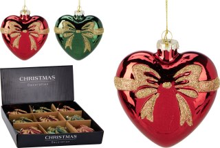 Bombka serce z kokardką 100MM KOKARDKA 2