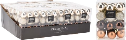 Bombka świąteczna 24sztuki 3cm bursztynowa
