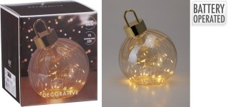Bombka świąteczna z led 15CM BURSZTYNOWA