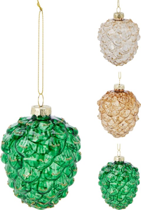 Bombka szyszka 7X9CM 3ASS