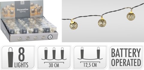 Łańcuch LED Z METALOWYMI DEKORACJAMI