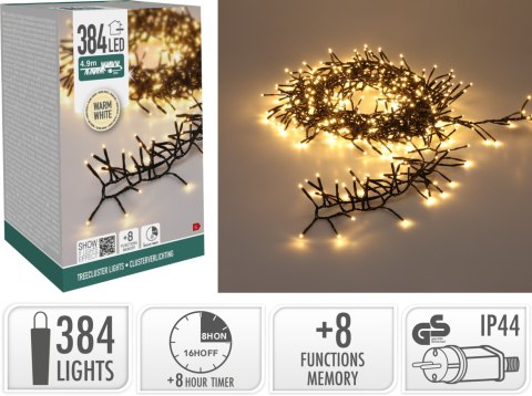 Łańcuch świetlny 384LED CIEPŁA BIEL