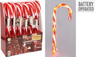 Laska cukrowa LED 45 cm czerwono-biała