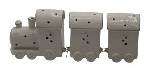 POCIĄG CERAMICZNY BIAŁO-ZŁOTY LED