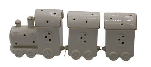 POCIĄG CERAMICZNY BIAŁO-ZŁOTY LED