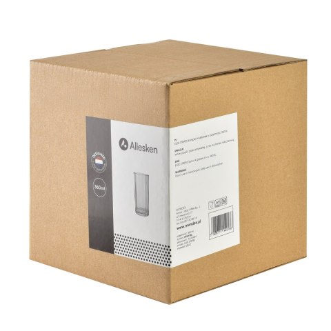 ELISE STRIPES Komplet 4 szklanek 360mlprzezroczyste 7x7xh15cm ELISE STRIPES Komplet 4 szklanek 360mlprzezroczyste 7x7xh15cm