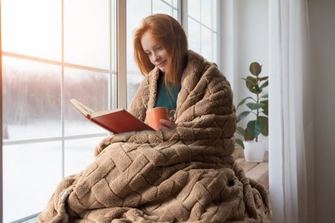 KOC D91 CARO 170 X 210 CM CIEMNOBEŻOWY