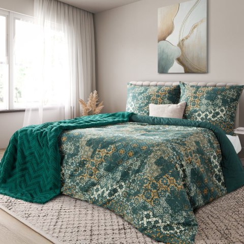 KOMPLET POŚCIELI SATYNOWEJ SPRING 69 140 X 200 CM CIEMNOZIELONY