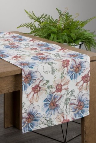 OBRUS FLORE 7 40 X 140 CM BIAŁY