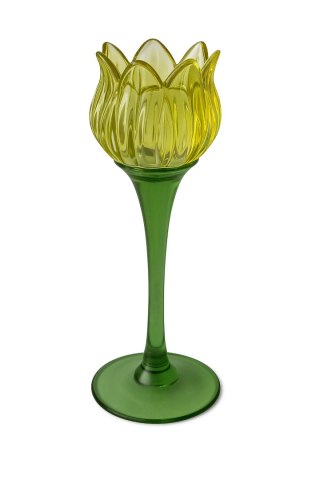 KIELICH SZKLANY ZIELONO-ŻÓŁTY DUŻY