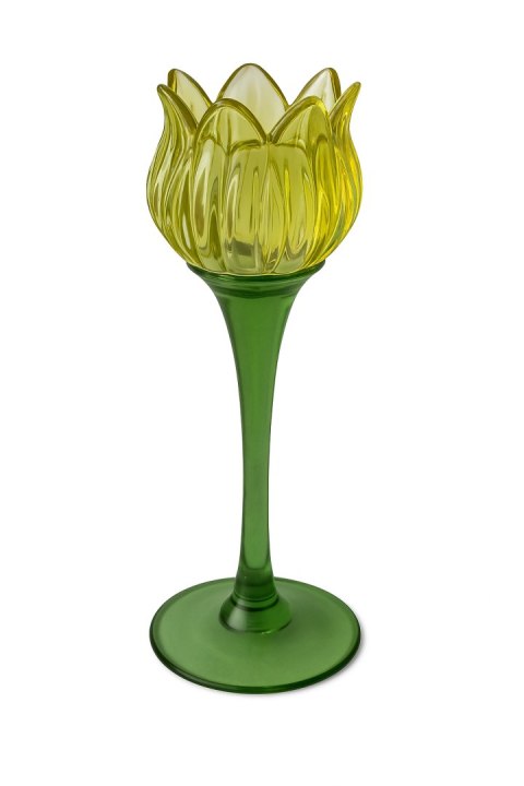 KIELICH SZKLANY ZIELONO-ŻÓŁTY DUŻY