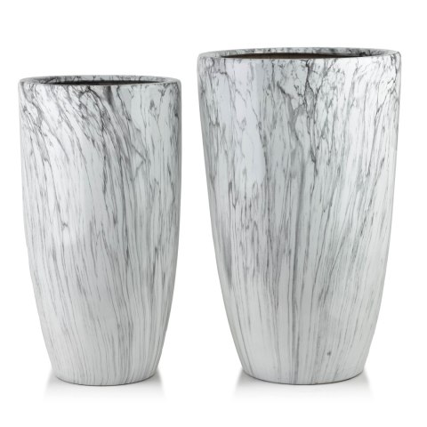 NEVA MARBLE Komplet 2 osłonek ceramicznych 39x39x62/31x31x58 cm