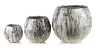 NEVA MARBLE Komplet 3 osłonek ceramicznych 42,5x42,5x39/28x28x27/20x20x19 cm