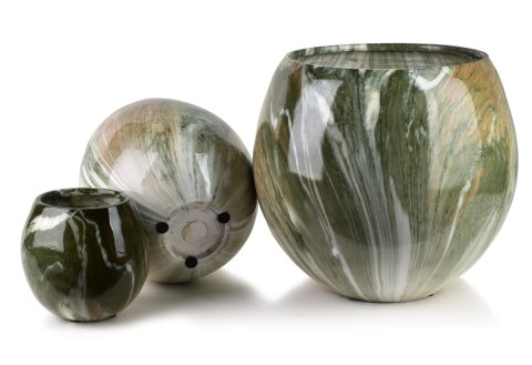 NEVA MARBLE Komplet 3 osłonek ceramicznych 42,5x42,5x39/28x28x27/20x20x19 cm