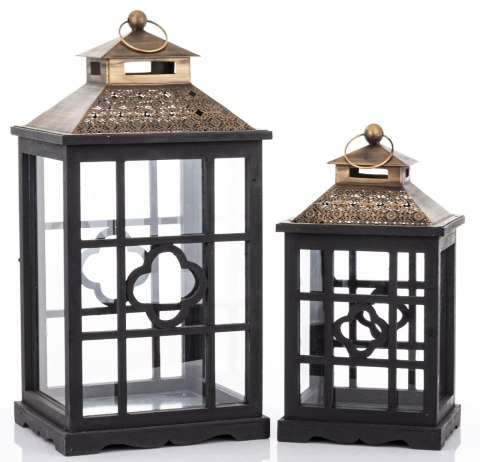 Lampion Drewniany Kpl. 2 Szt.