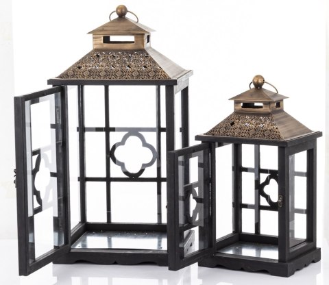 Lampion Drewniany Kpl. 2 Szt.