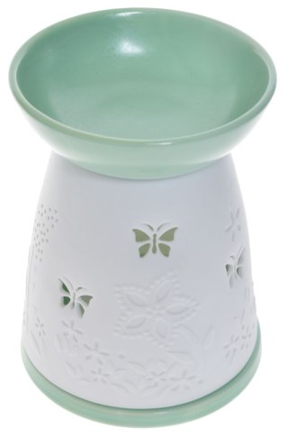 DOMEK NA OLEJEK PORCELANOWY W MOTYLKI ZIELONY