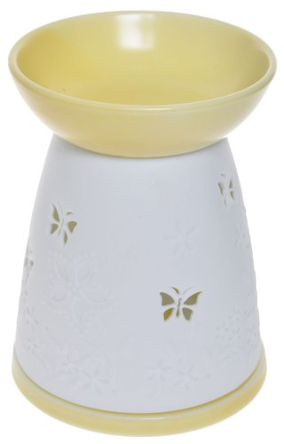 DOMEK NA OLEJEK PORCELANOWY W MOTYLKI ŻÓŁTY