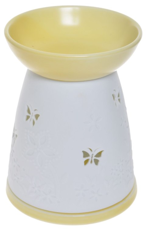 DOMEK NA OLEJEK PORCELANOWY W MOTYLKI ŻÓŁTY