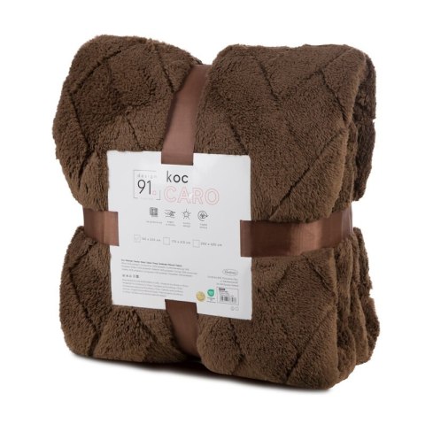 KOC D91 CARO 170 X 210 CM CIEMNOBRĄZOWY