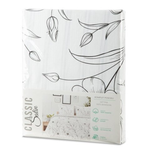 KOMPLET POŚCIELI SATYNOWEJ SPRING 64 140 X 200 CM BIAŁY