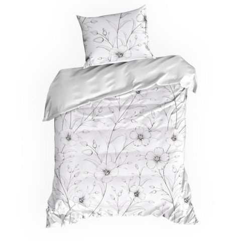 KOMPLET POŚCIELI SATYNOWEJ SPRING 64 140 X 200 CM BIAŁY