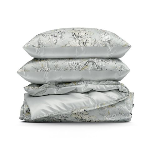 KOMPLET POŚCIELI SATYNOWEJ SPRING 72 140 X 200 CM JASNOSTALOWY