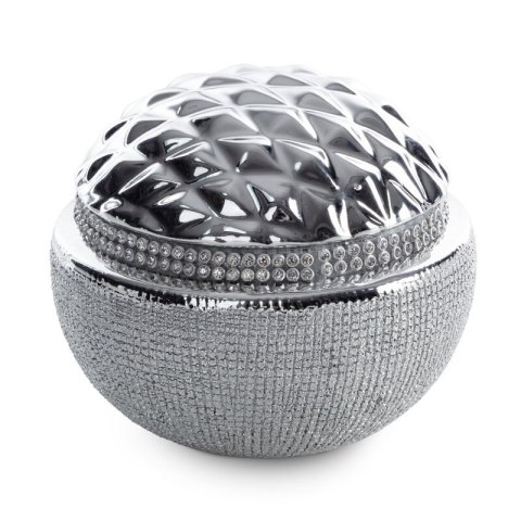 KULA DEKORACYJNA SOLEN (01) O 10 X 10 CM SREBRNY