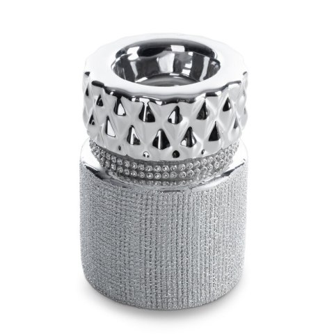 ŚWIECZNIK DEKORACYJNY SOLEN (01) O 7 X 10 CM SREBRNY