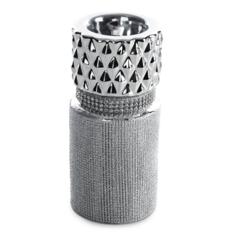 ŚWIECZNIK DEKORACYJNY SOLEN (02) O 7 X 16 CM SREBRNY