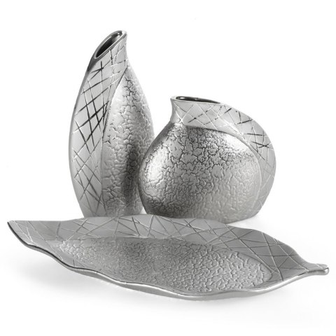 WAZON DEKORACYJNY ALIRA (02) 15 X 8 X 26 CM SREBRNY