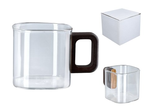 Kubek szklany z ozdobnym uchem, mini