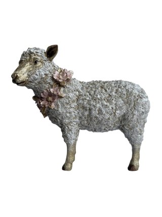 BARANEK CERAMICZNY BIAŁY Z WIANUSZKIEM DUŻY